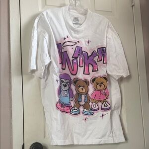 Inaka Power White Tee with Colorful Bear Design